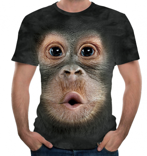 ANUFER Unisex Adult Novelty 3D Digital Print Gorilla T-Shirt Short Sleeve Tops Blouse Tee