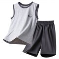 Boys Tanks Tops and Shorts Set Summer Outfits Clothing Sets Grey, 3-4 Years