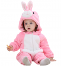 ANUFER Unisex Baby's Hooded Romper Flannel Cute Animal Jumpsuit Pyjamas 0-36 Months